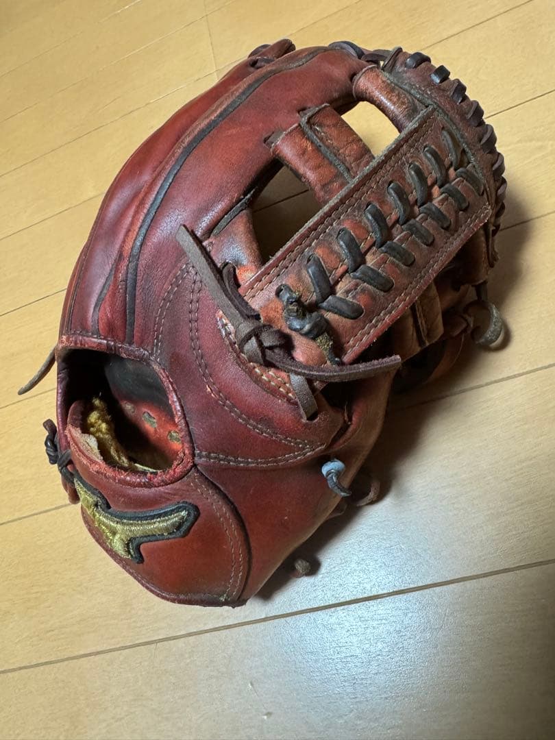 ミズノプロ 硬式グローブ 右投げ用 赤