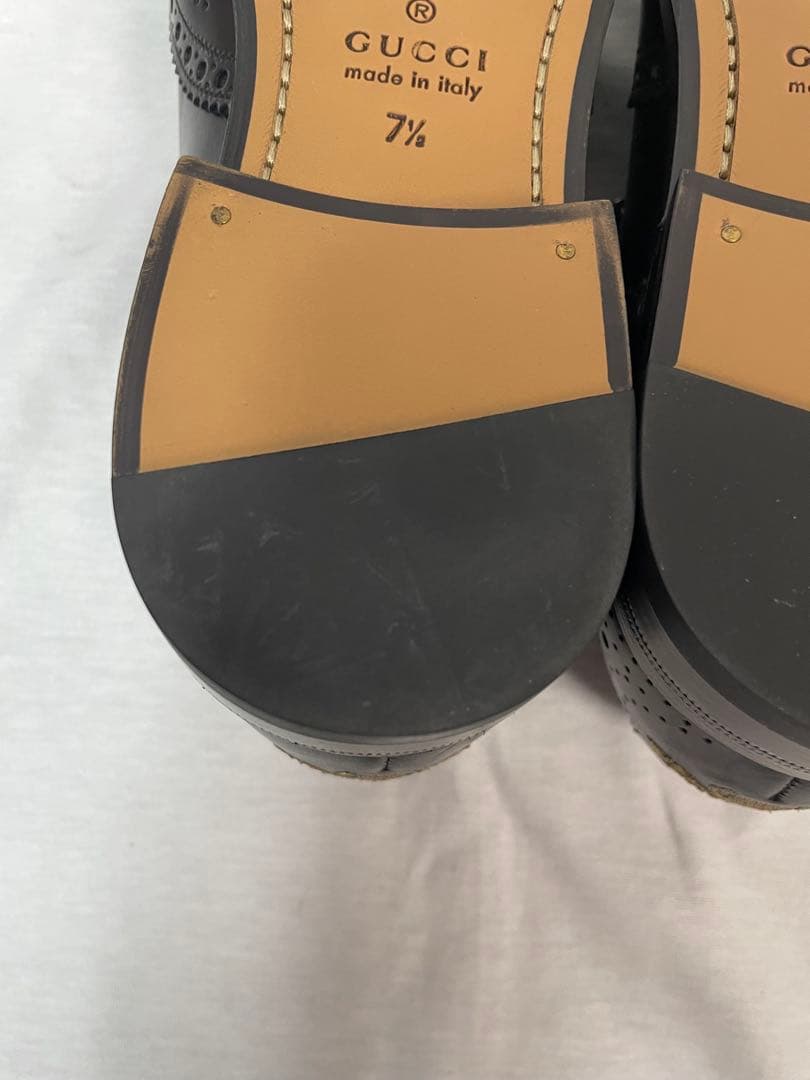 2D111 GUCCI ケルコア ブローグモンクシューズ 26.5cm