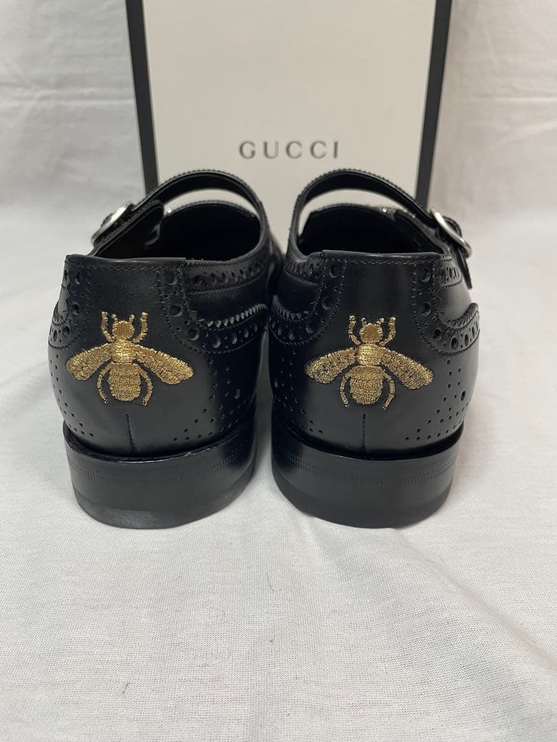 2D111 GUCCI ケルコア ブローグモンクシューズ 26.5cm