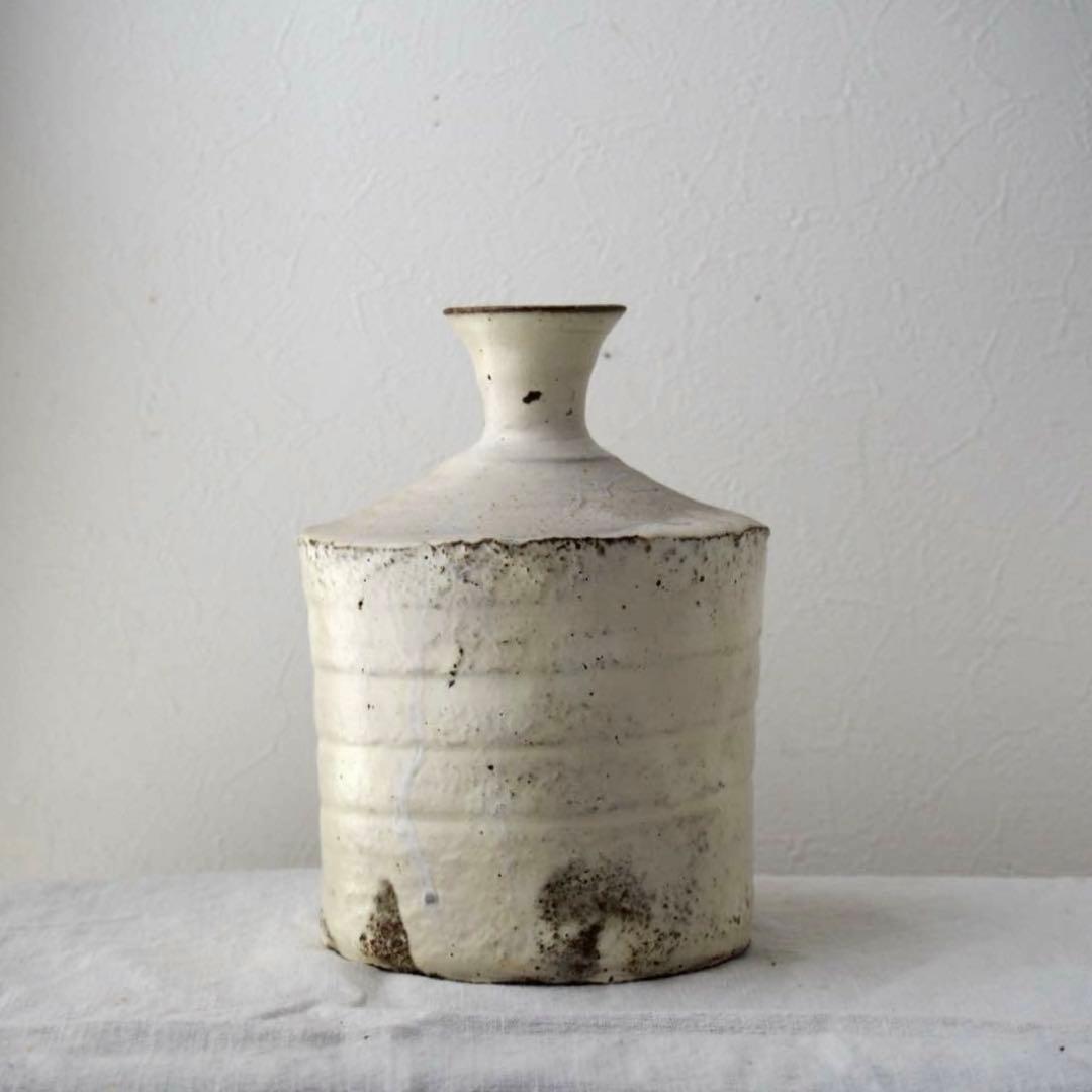 【花岡隆】 粉引 花瓶 花入れ 美品 一点物