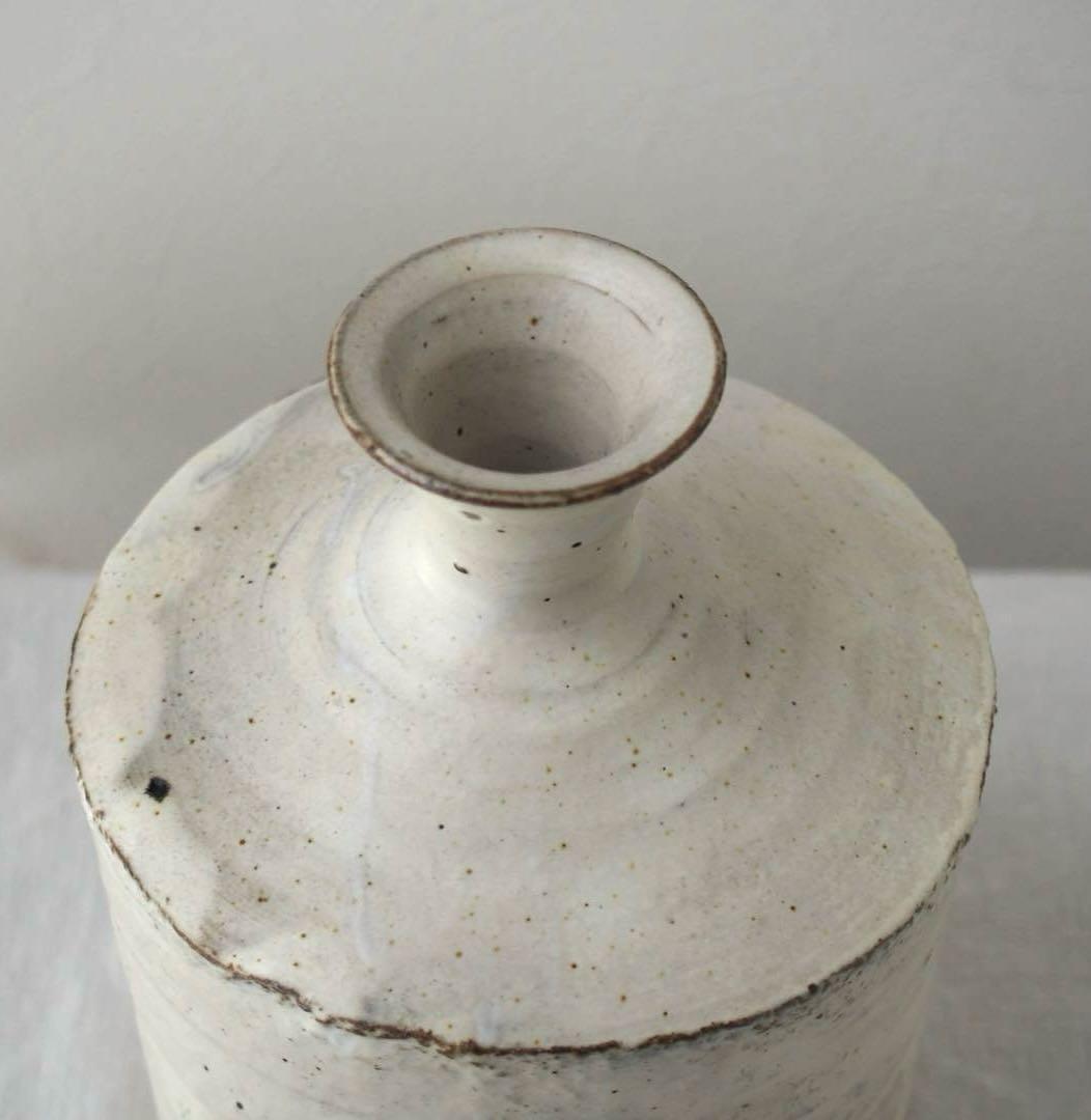 【花岡隆】 粉引 花瓶 花入れ 美品 一点物