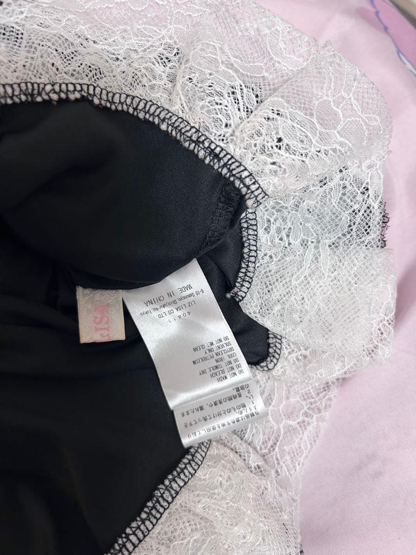 LIZLISA はしごリボンギンガムティアードスカパン ブラック