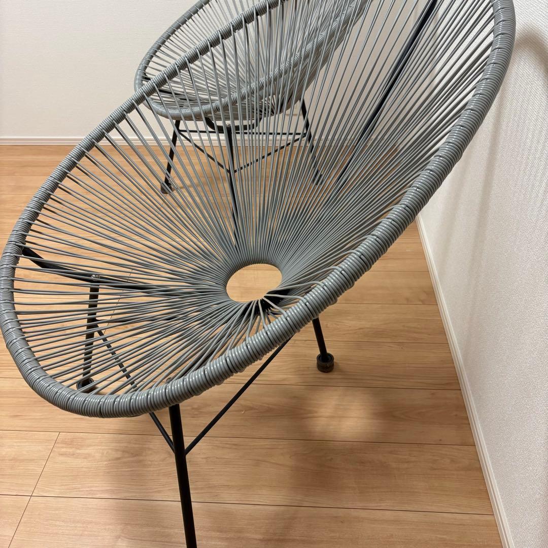 アカプルコチェア ２つセット　グレー　ラウンジチェア パーソナルチェア　椅子