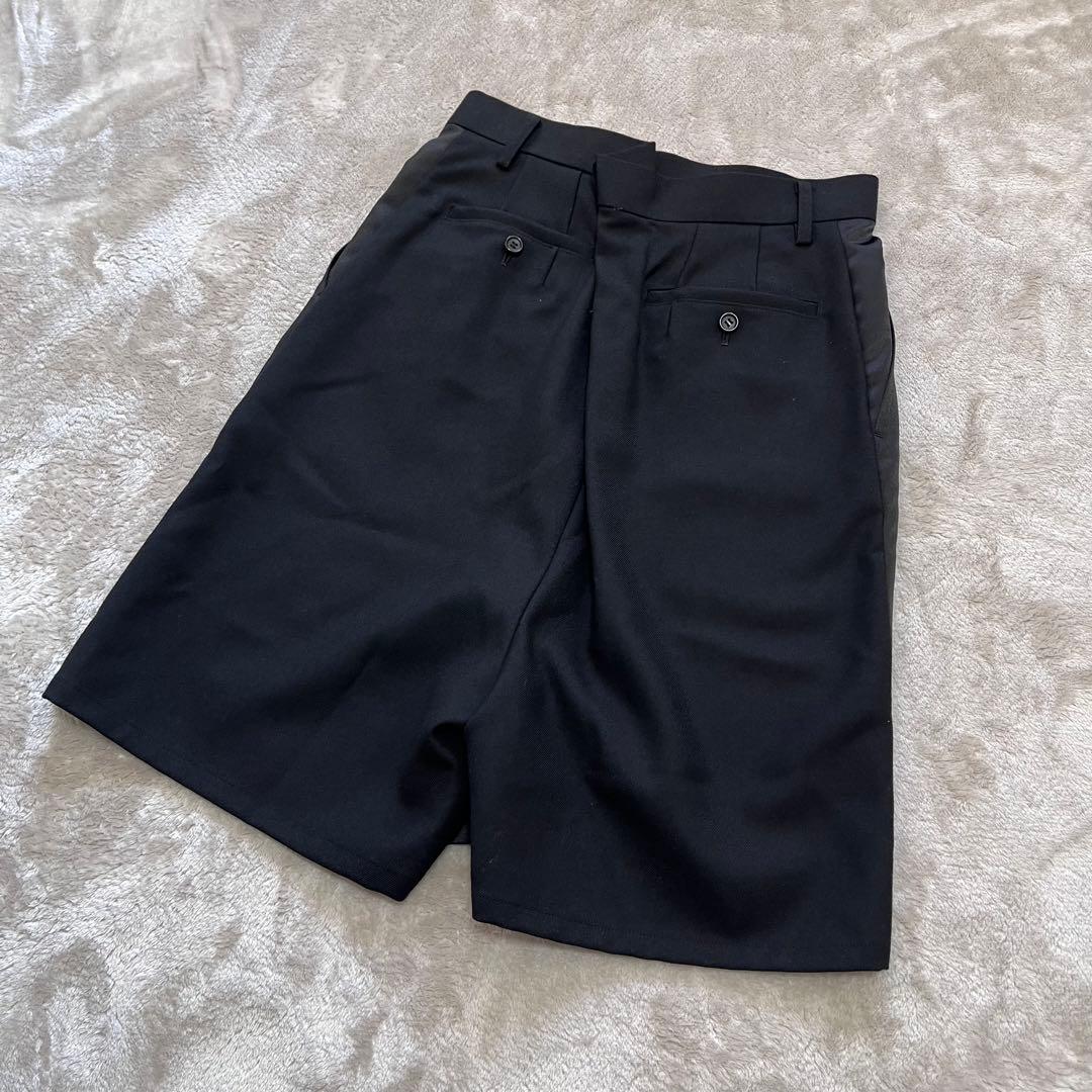 美品　ジュンヤワタナベ サテン　ギャバジン　切替　アシメ　ショートパンツ