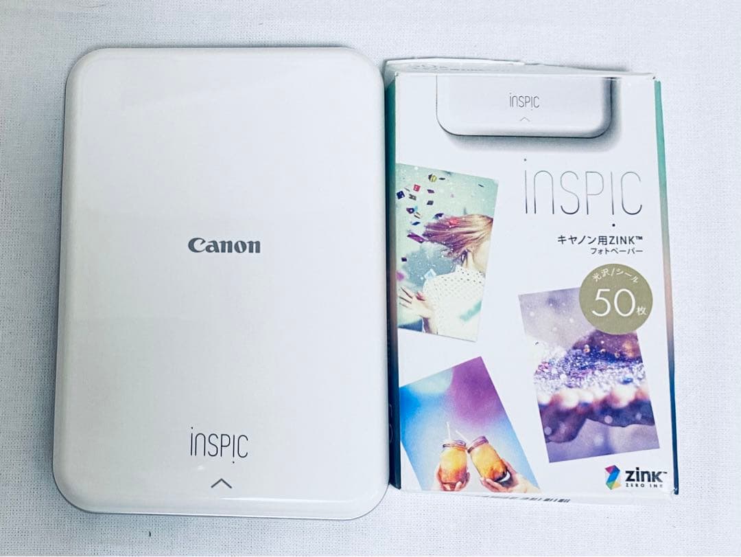 Canonインスピックミニプリンター　ブルー　印刷用紙30枚付き