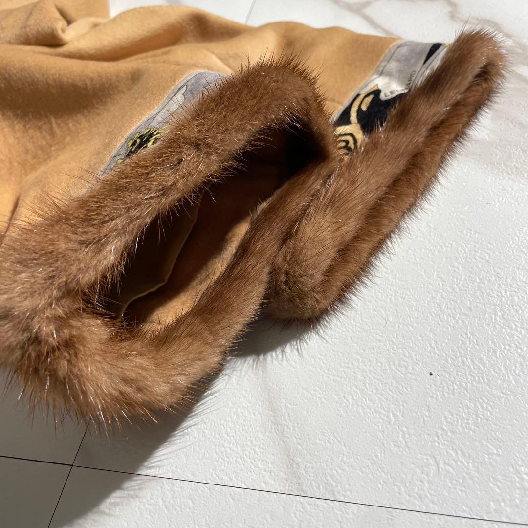 入手困難✨ レオナール カシミヤ×ミンク ショートコート 大きいサイズ ベージュ