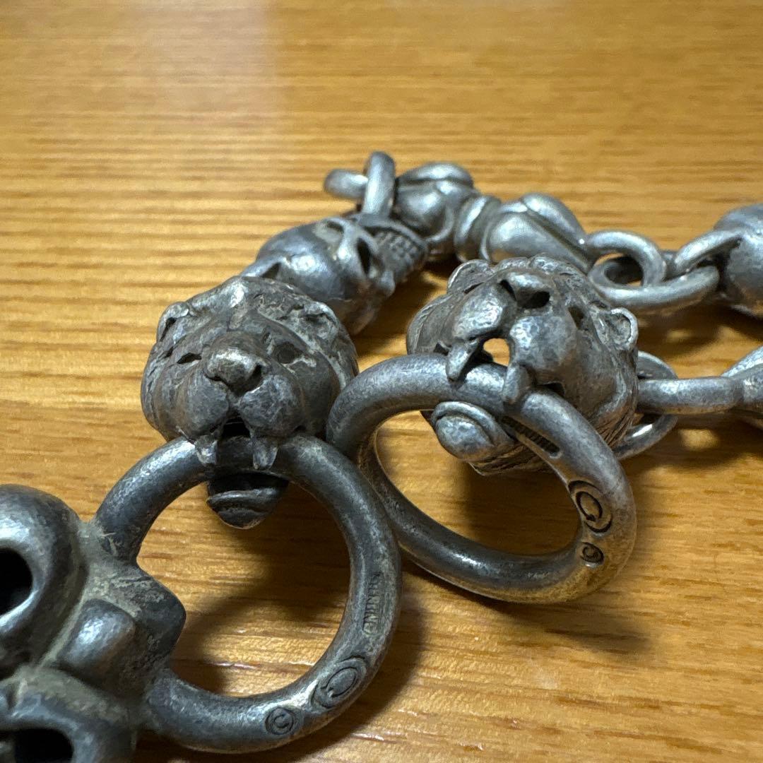 ガボール　ライオン　スカルモチーフ ウォレットチェーン