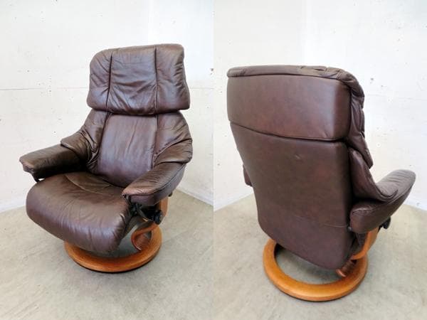 美品■ノルウェー■総革■エコーネス■ストレスレスチェア■レノ・Mサイズ■