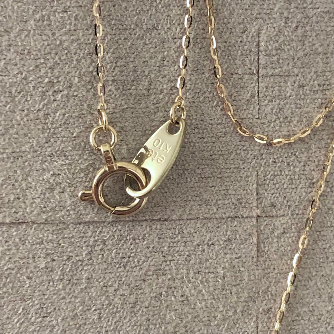美品 エテ 【レイヤード】K10YGクレセントムーンネックレス イエローゴールド