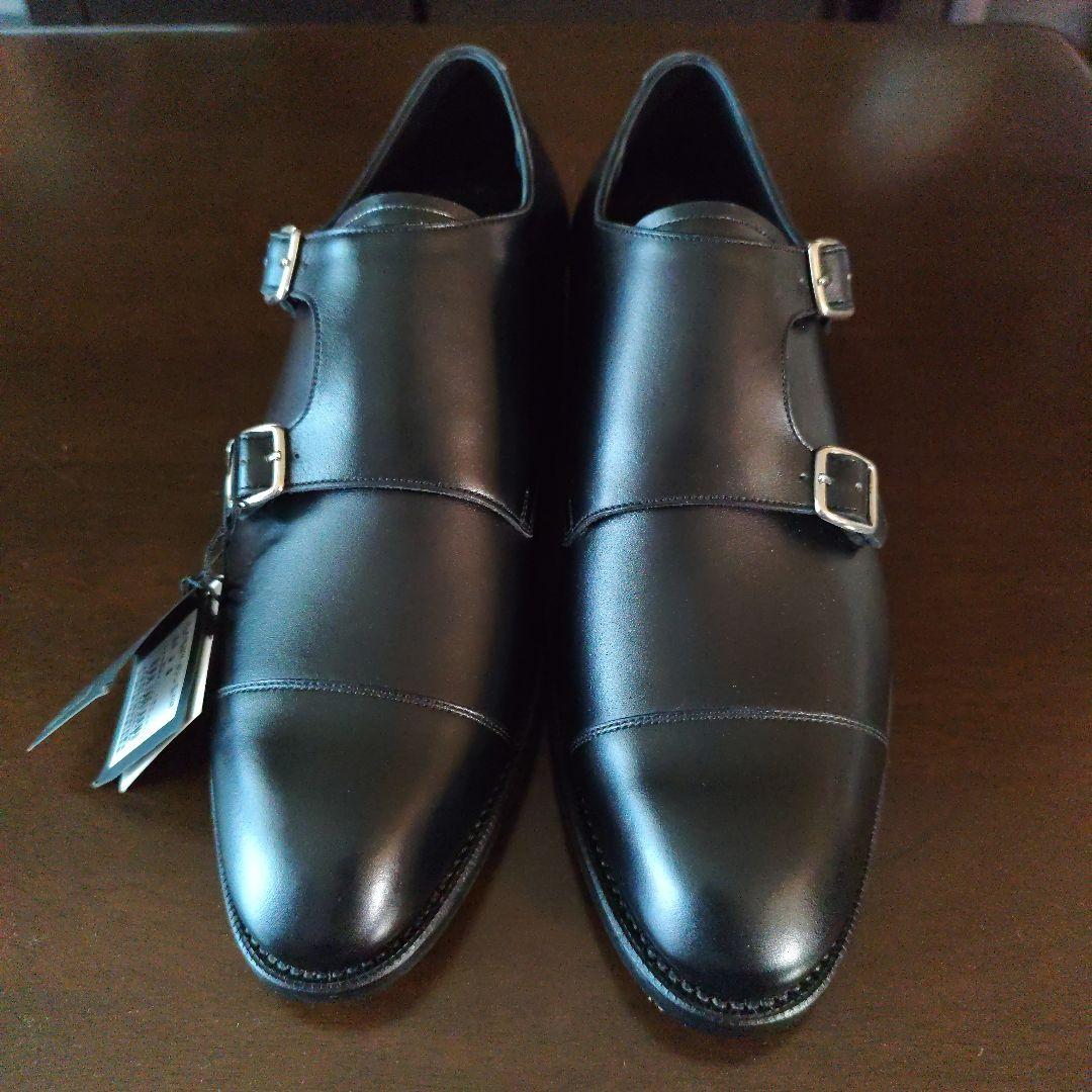新品未使用　ボックスカーフ五大陸ダブルモンクストラップ ドレスシューズ宮城興業製