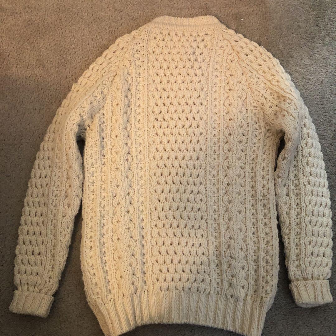 ヴィンテージ80年代アランニットカーディガンアイルランド製手編み