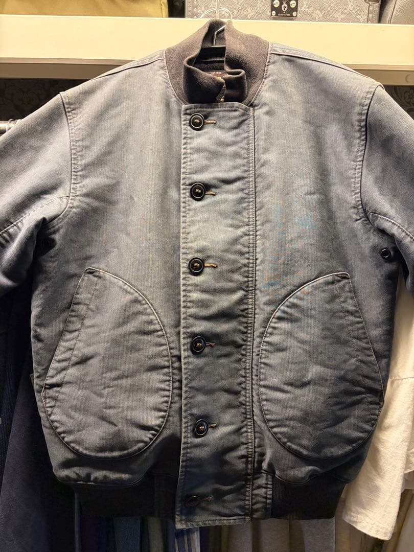 RRL ダブルアールエル デッキジャケット 濃紺 激渋 鬼フェード加工 サイズM