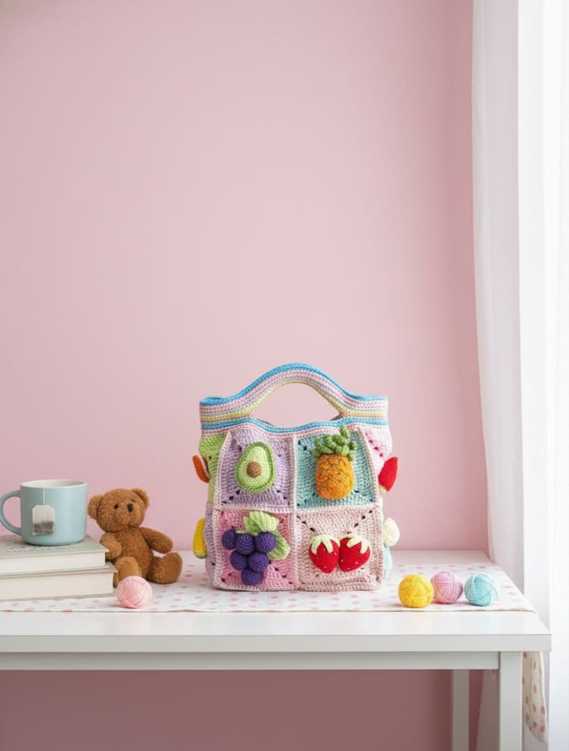 ♡【フルーツモチーフ】♡の編み物ミニバッグ