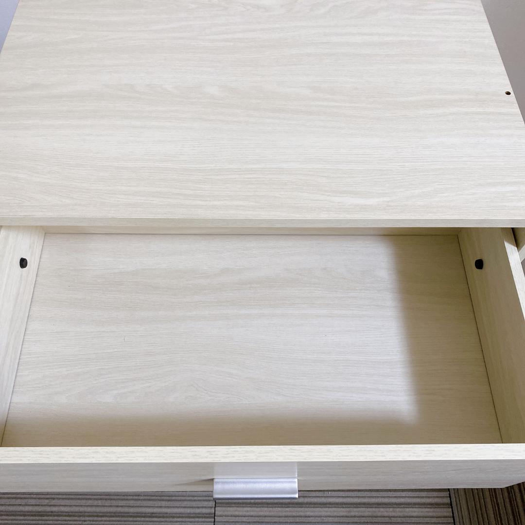 リビング収納 チェスト キャビネット ４段 引き出しタイプ 木目調 ホワイト