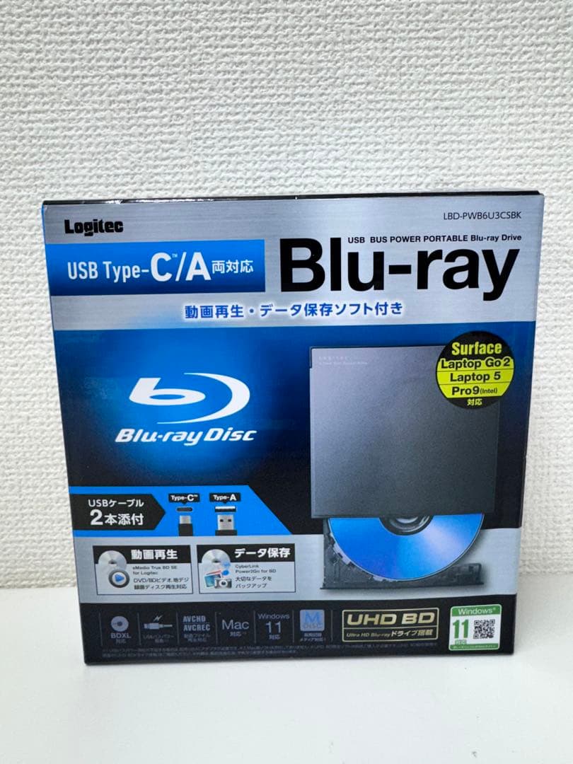 12P1#59Logitec Blu-rayドライブLBD-PWB6U3CSBK