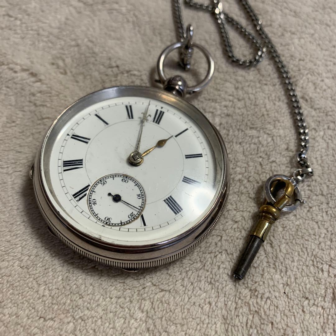 懐中時計　銀　可動品