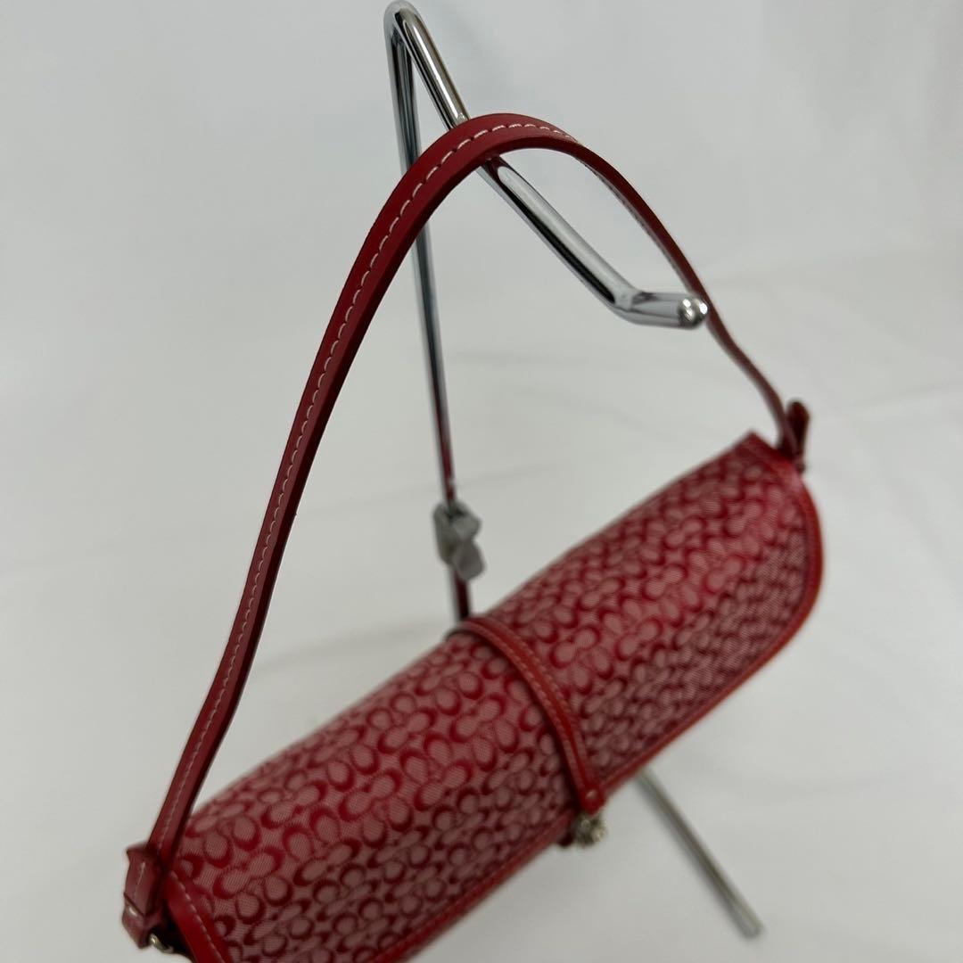 【極美品】コーチ 6348 ソーホー ワンハンドバッグ レザー キャンバス 赤