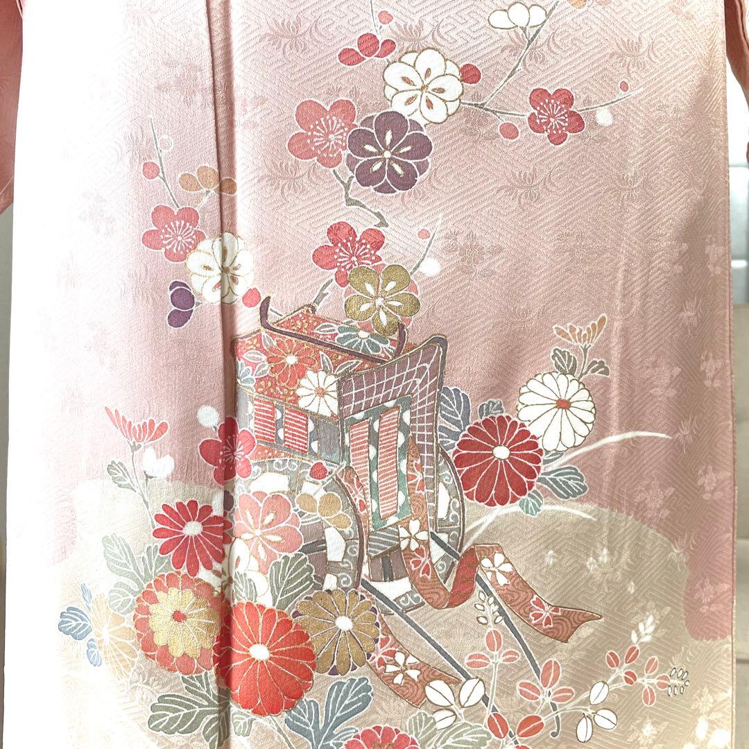 ピンク 友禅 4点 フルセット 訪問着 入学式 卒業式 入園式 春 秋 冬