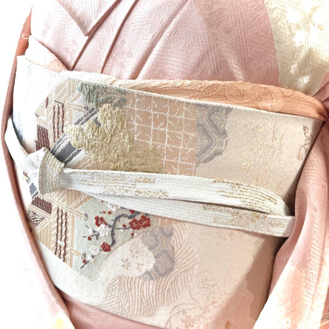 ピンク 友禅 4点 フルセット 訪問着 入学式 卒業式 入園式 春 秋 冬