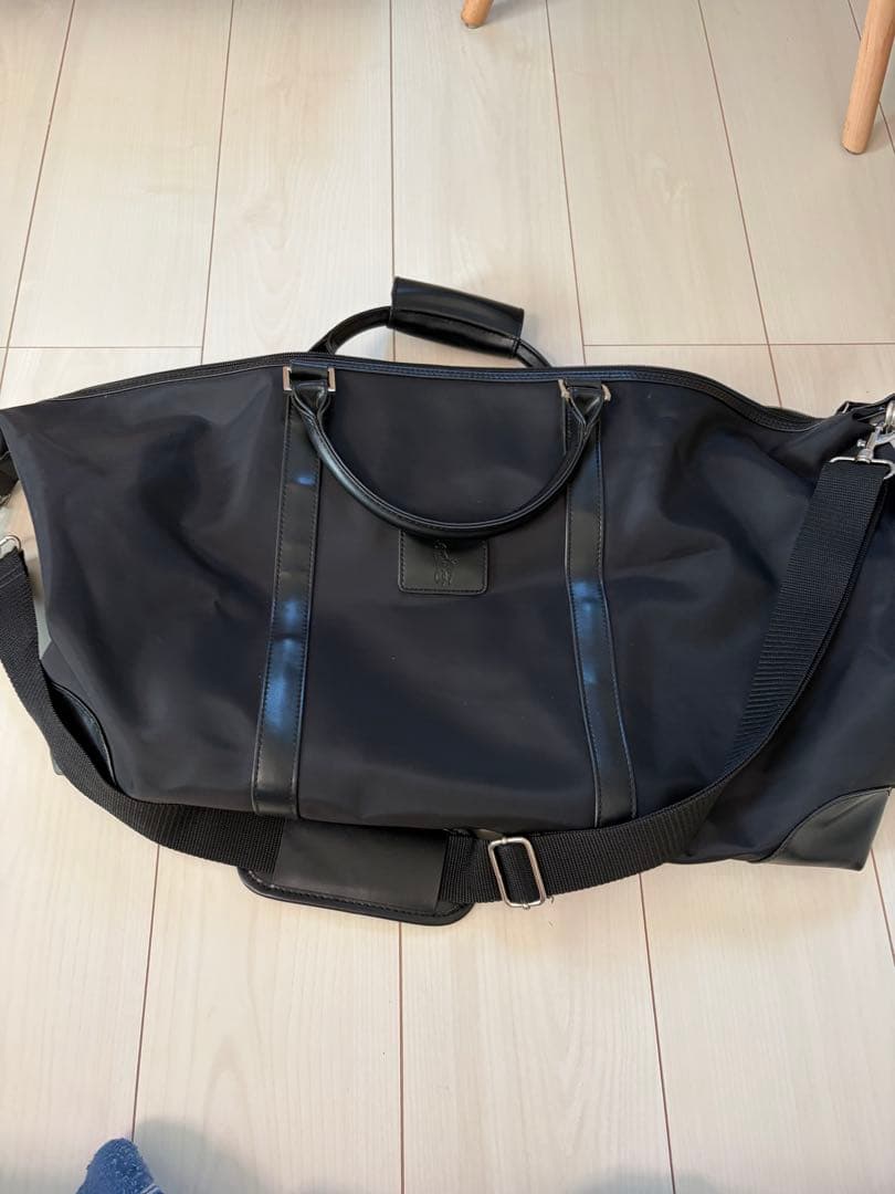 【レア】美品 ポロ polo ラルフ ボストンバッグ レザー ナイロン 大容量