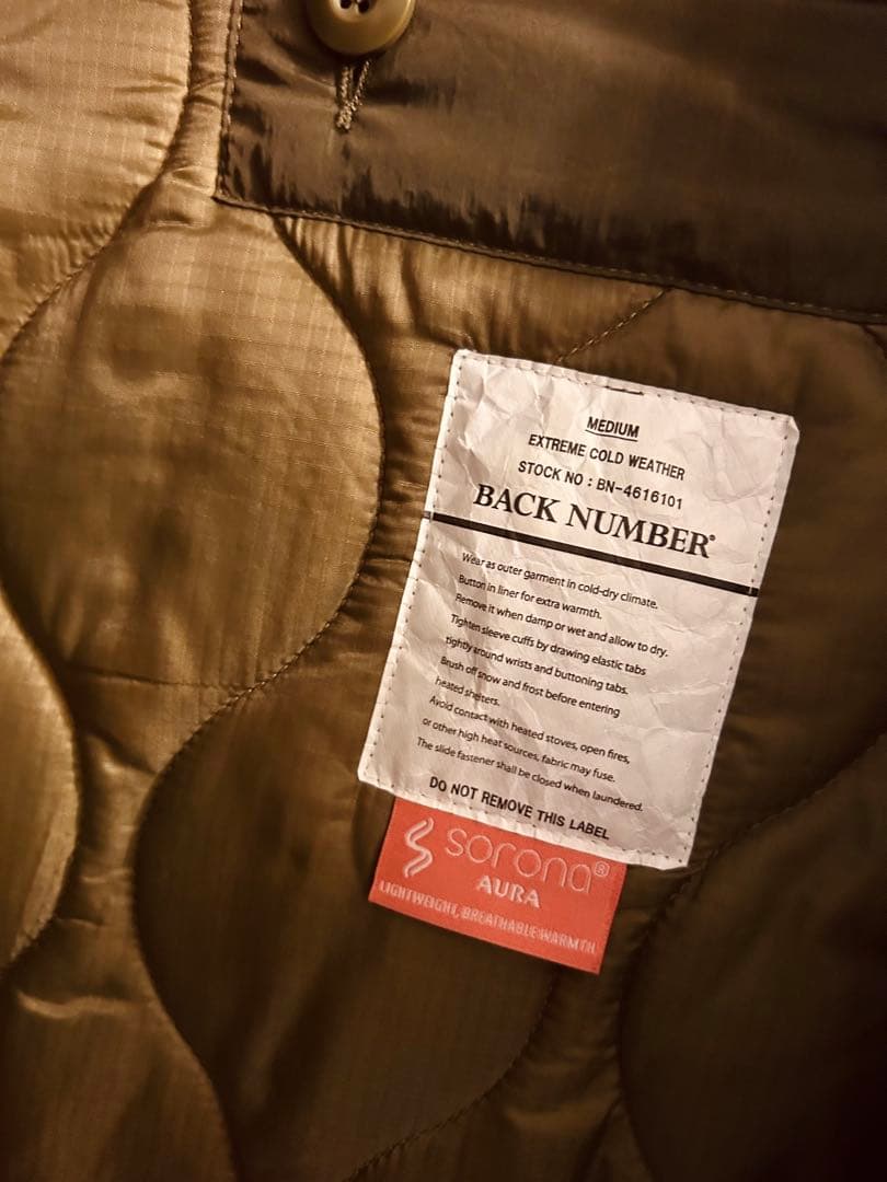 BACK NUMBER ミリタリージャケット Mサイズ オリーブ モッズコート