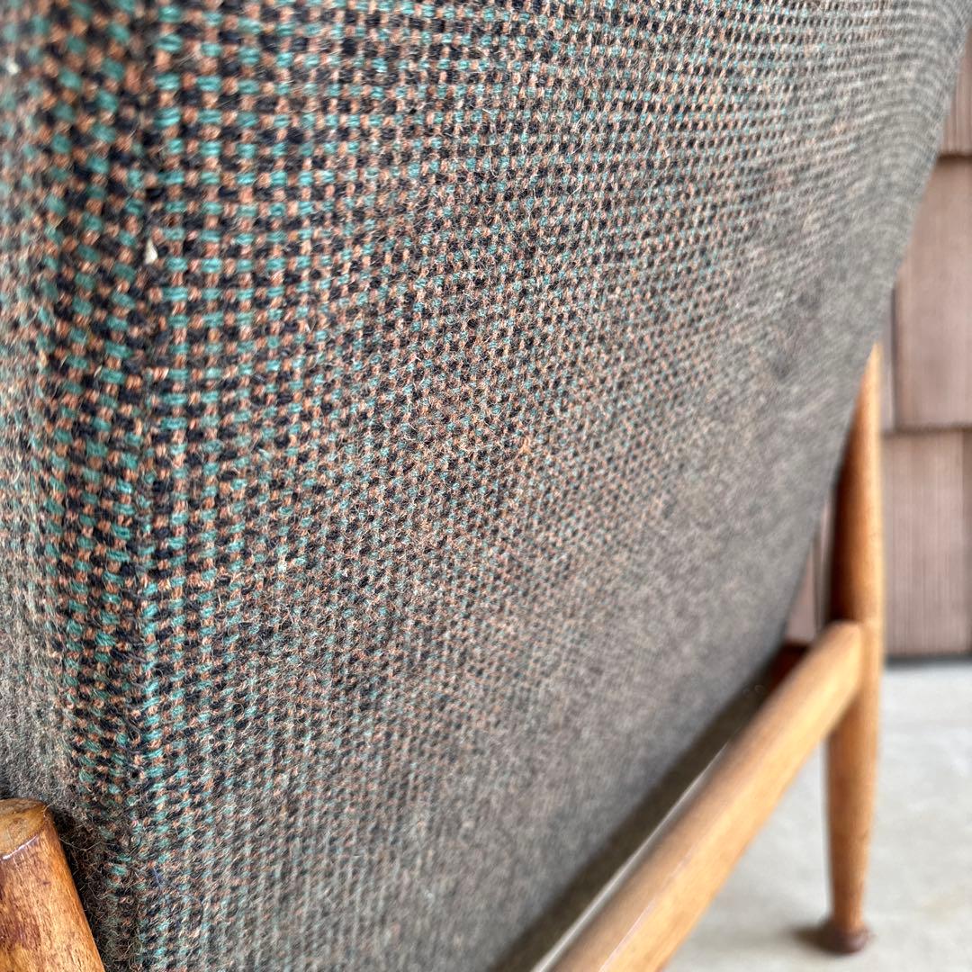 ビンテージアームチェア リクライニング 読書 緑 グリーン