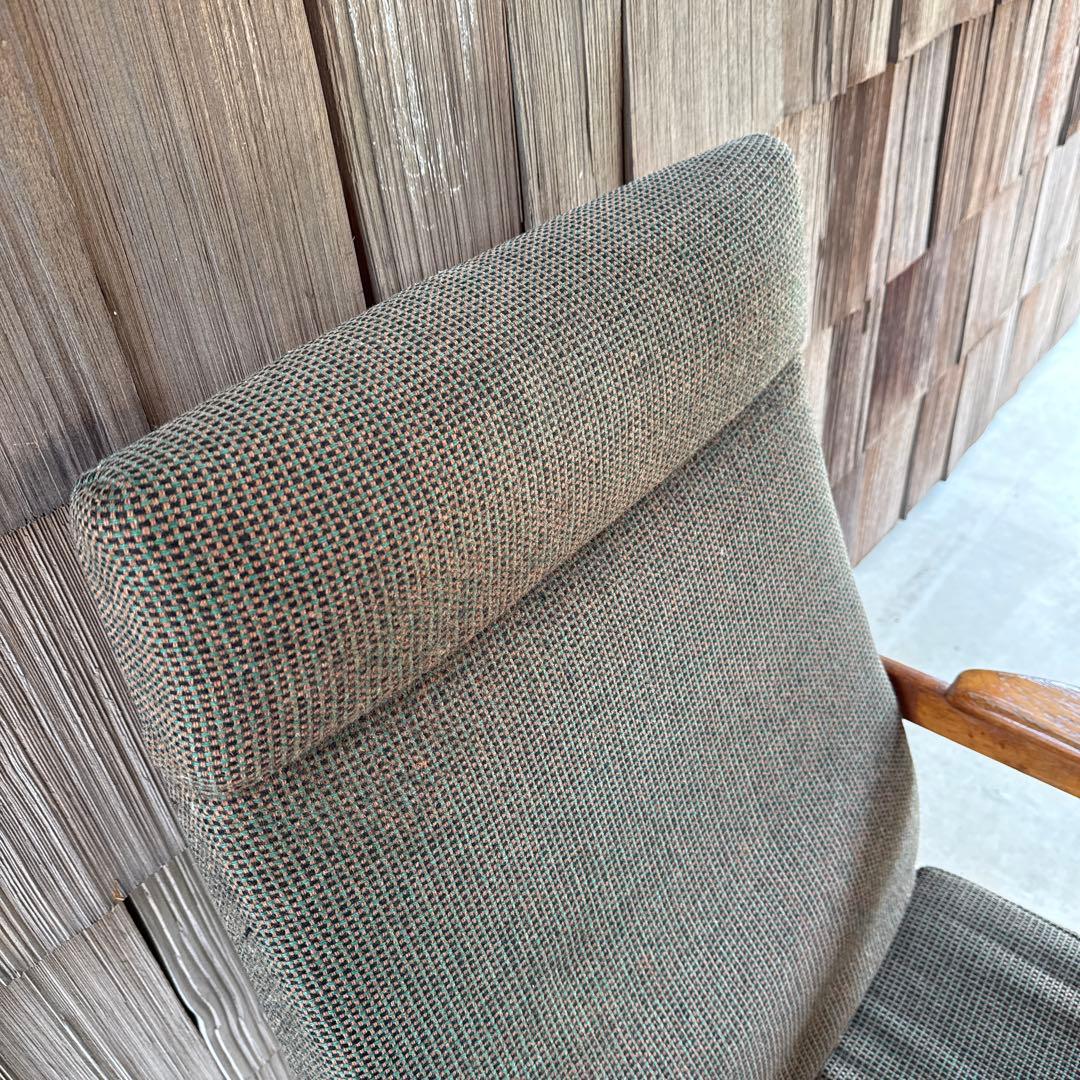 ビンテージアームチェア リクライニング 読書 緑 グリーン