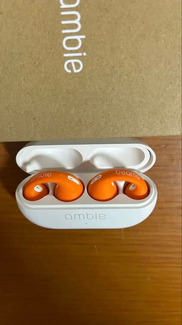 ambie/beams ワイヤレスイヤホン　箱、説明書、充電ケーブル全部あり！