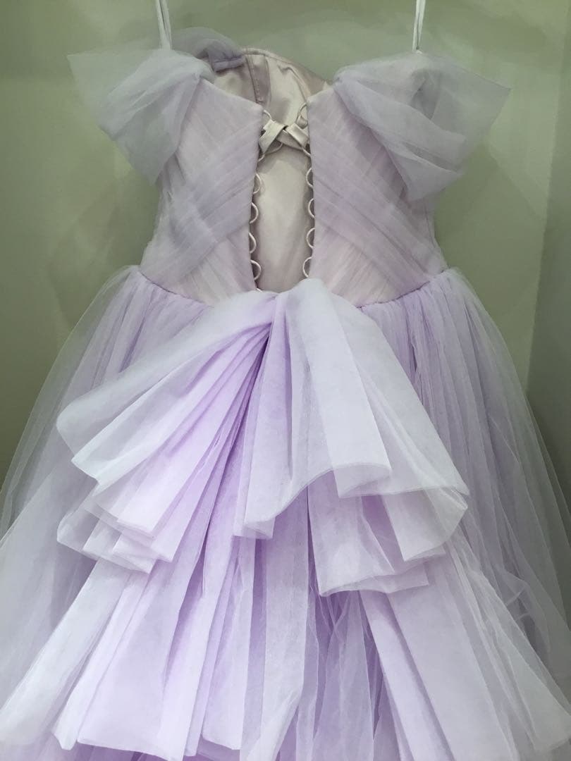 に*ん様 ラベンダーオフショルダーチュールドレス