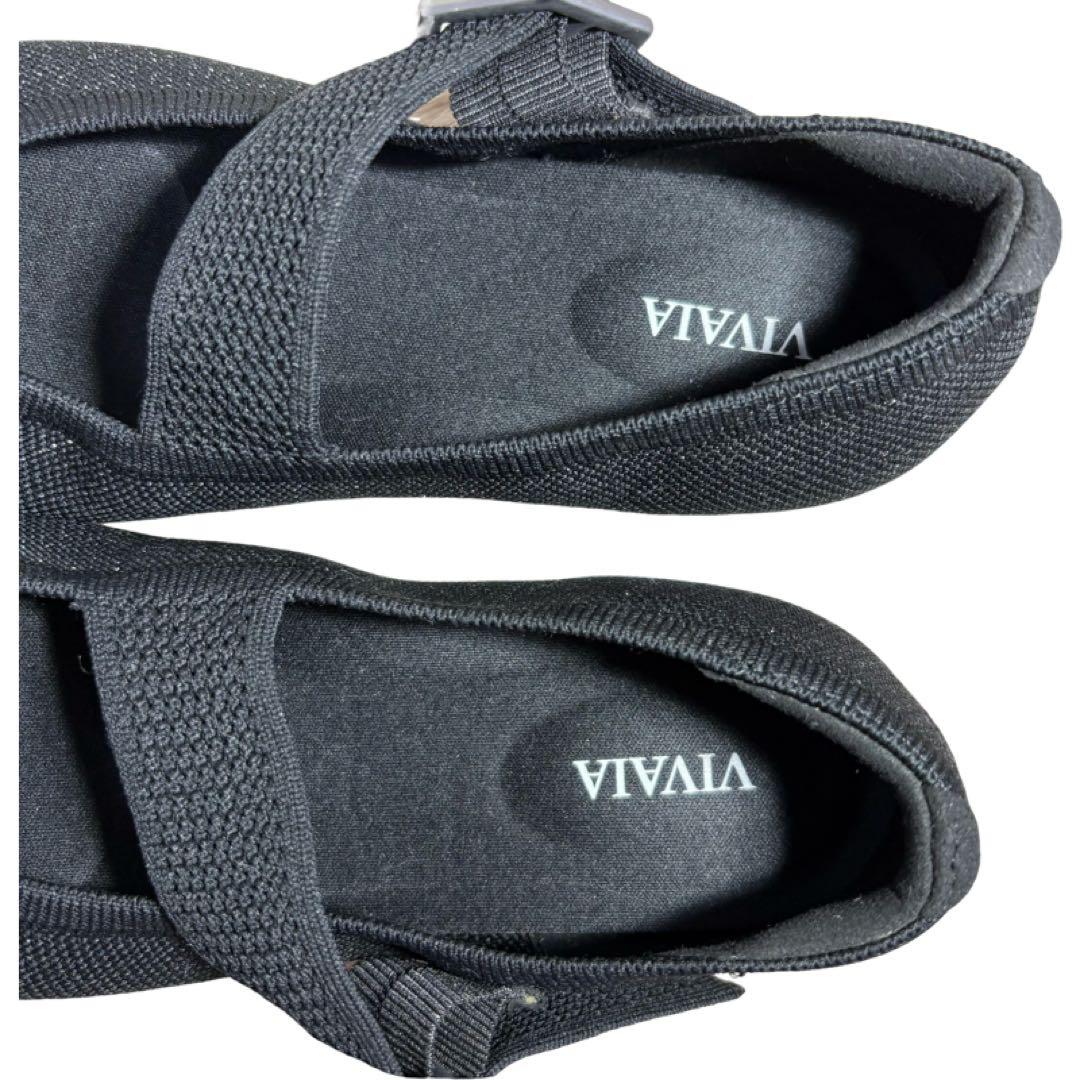 ⭐️新品⭐️ ビバイア　ポインテッド　メリージェーン　フラットシューズ　ラメ　黒