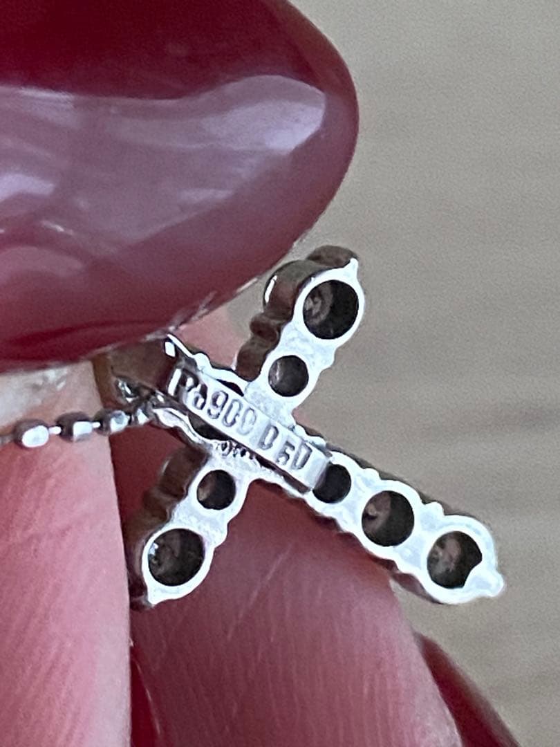 クロス　ダイヤネックレス　プラチナ　美品