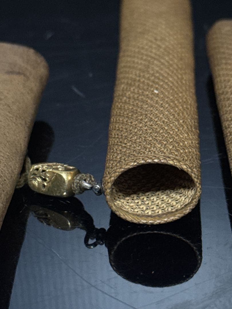 極上 江戸末期〜明治期 村田 純金 刻印 細密彫金 純金 煙管 莨入 K24