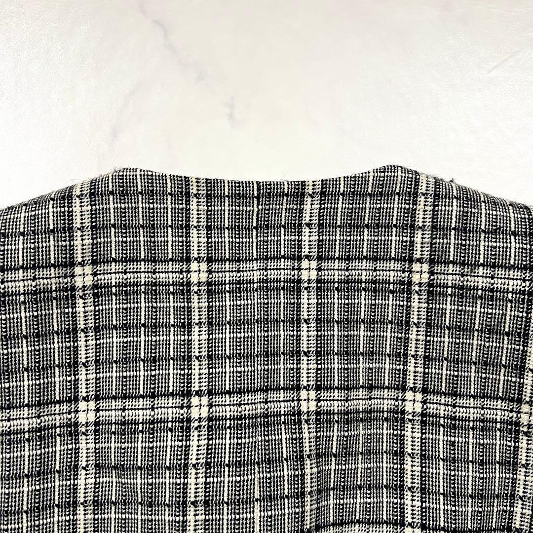 クリスチャンディオール ツイード テーラードジャケット M ウール シルク