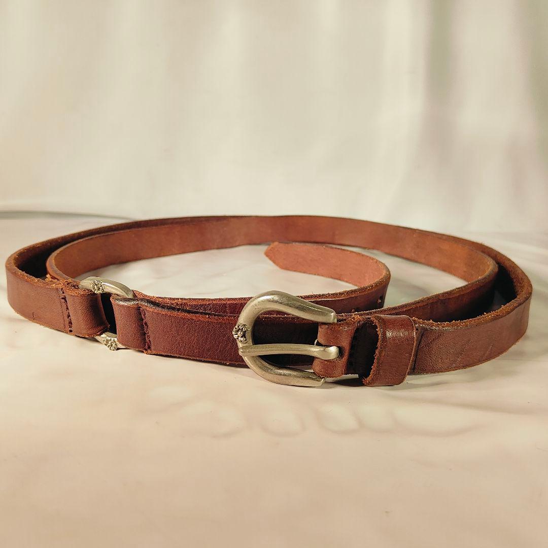 【英国製ヴィンテージ】ダブルラップ本革ベルト　上質クラシックドレスベルト　正規品