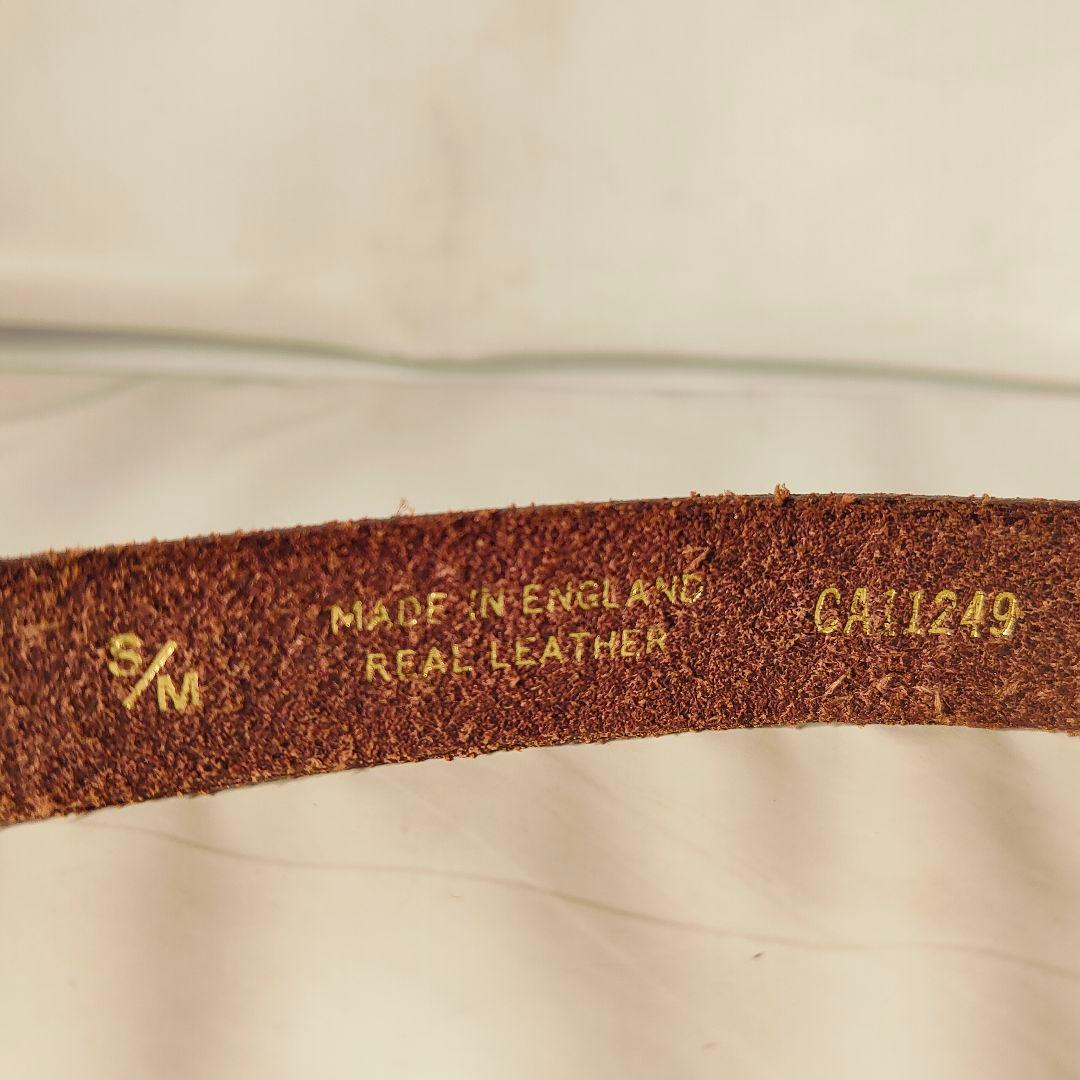 【英国製ヴィンテージ】ダブルラップ本革ベルト　上質クラシックドレスベルト　正規品