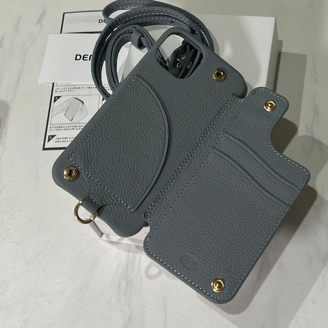 DEMIUスマホケースiPhone14/16e財布機能付ストラップ130㎝箱なし