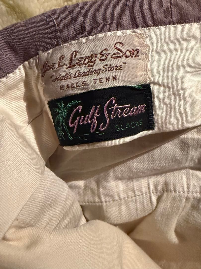 チ*ン様 50s 60s レーヨン ギャバジン スラックス 絣