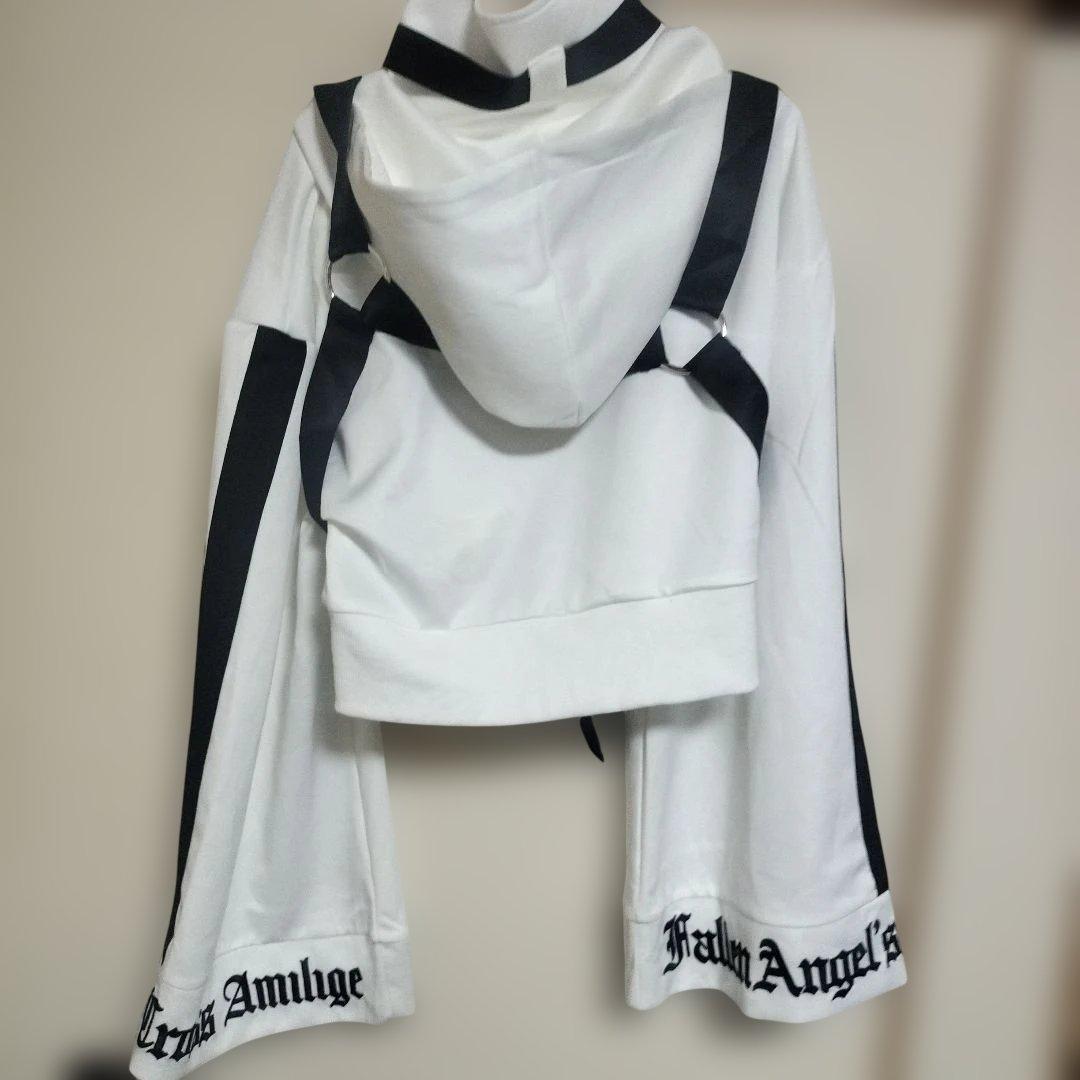 amilige アミリージュ　ショートZIPベルトハーネス付きパーカー　ホワイト