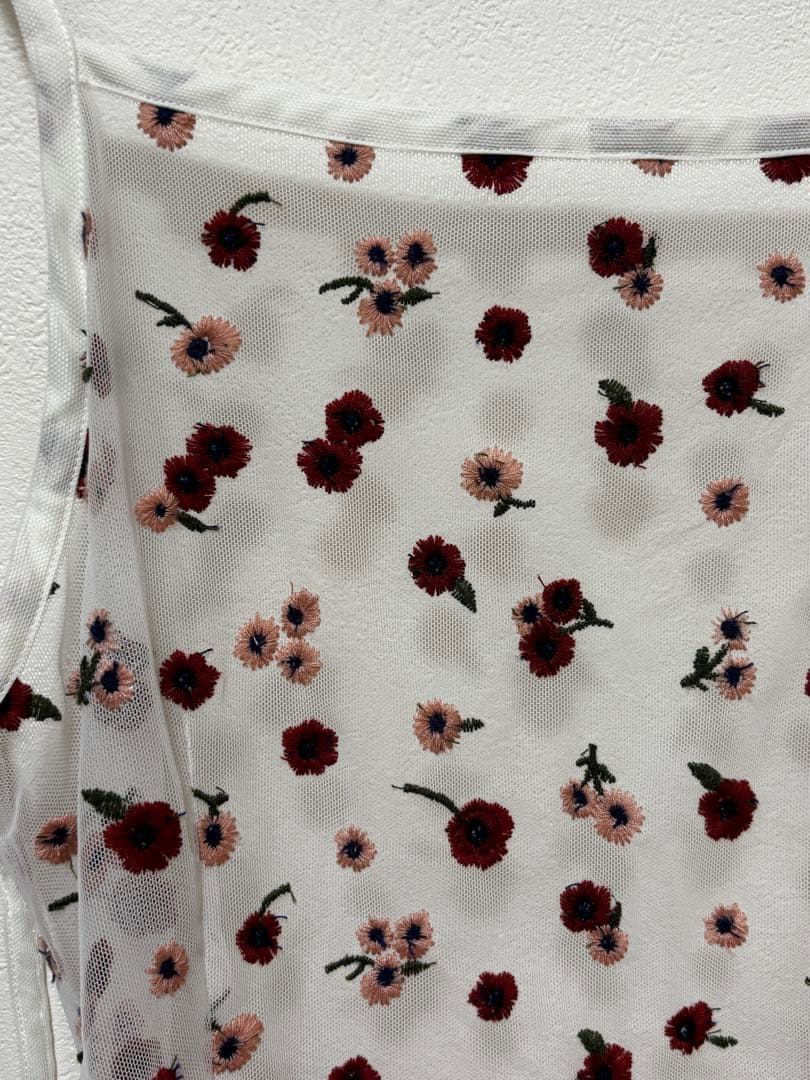 【8/3削除】6(ROKU)ナイロン チュール エンブロイダリー ワンピース