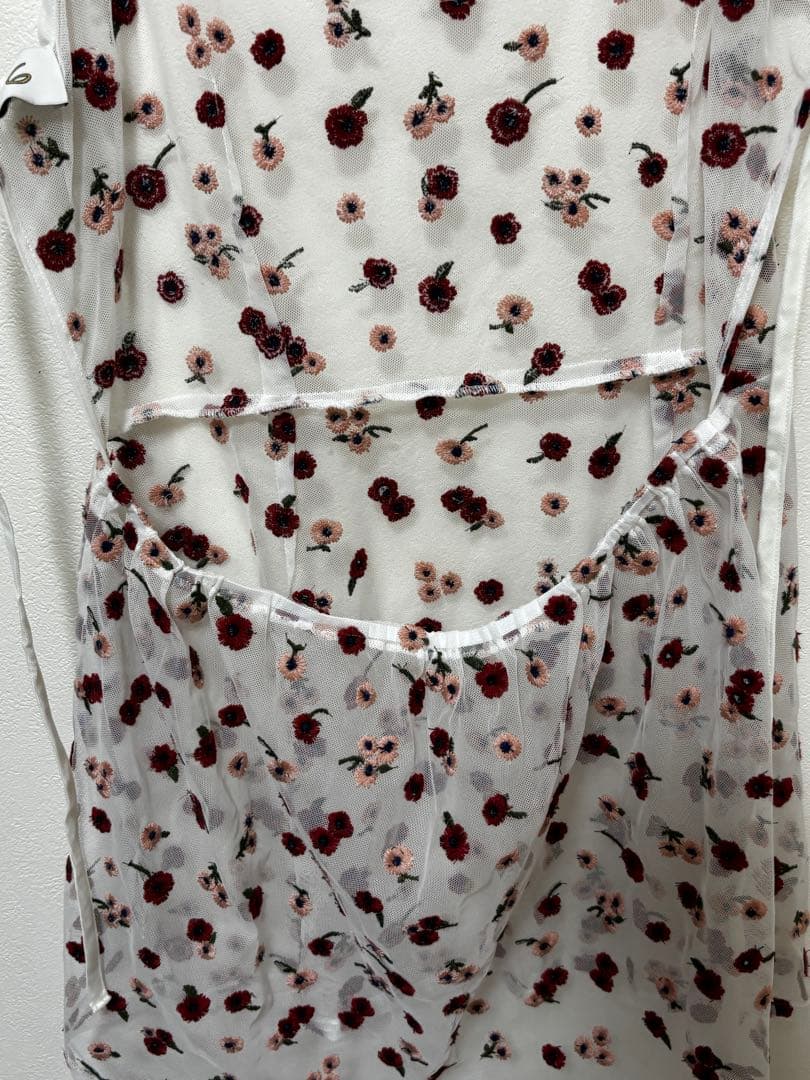 【8/3削除】6(ROKU)ナイロン チュール エンブロイダリー ワンピース