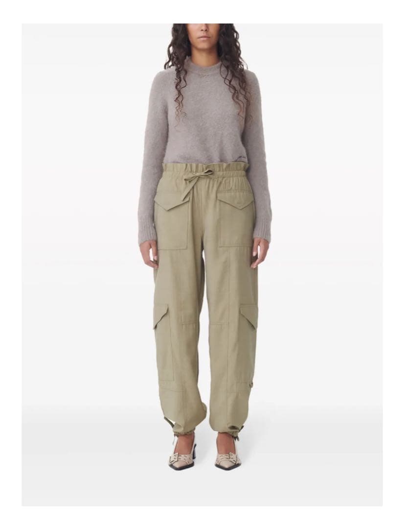 ganni ドローストリング カーゴパンツ
