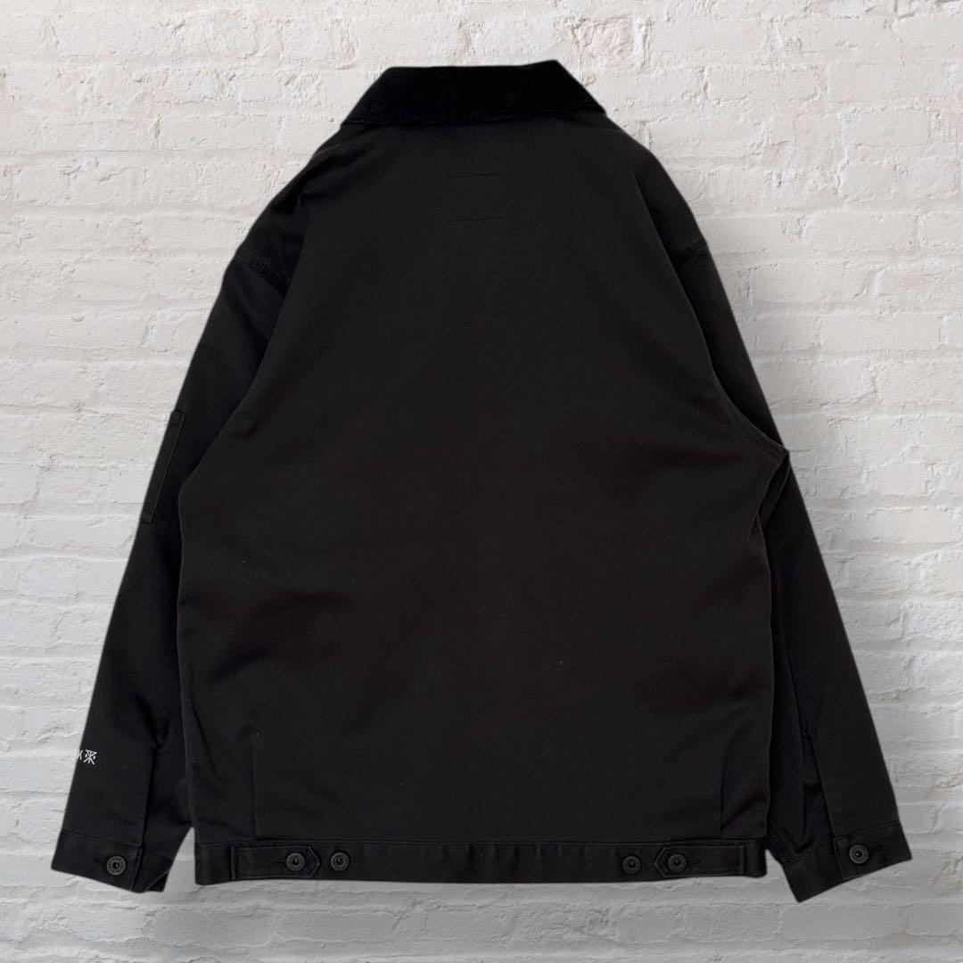 ROARK×Dickiesワークジャケットカバーオール襟コーデュロイ黒ブラックL