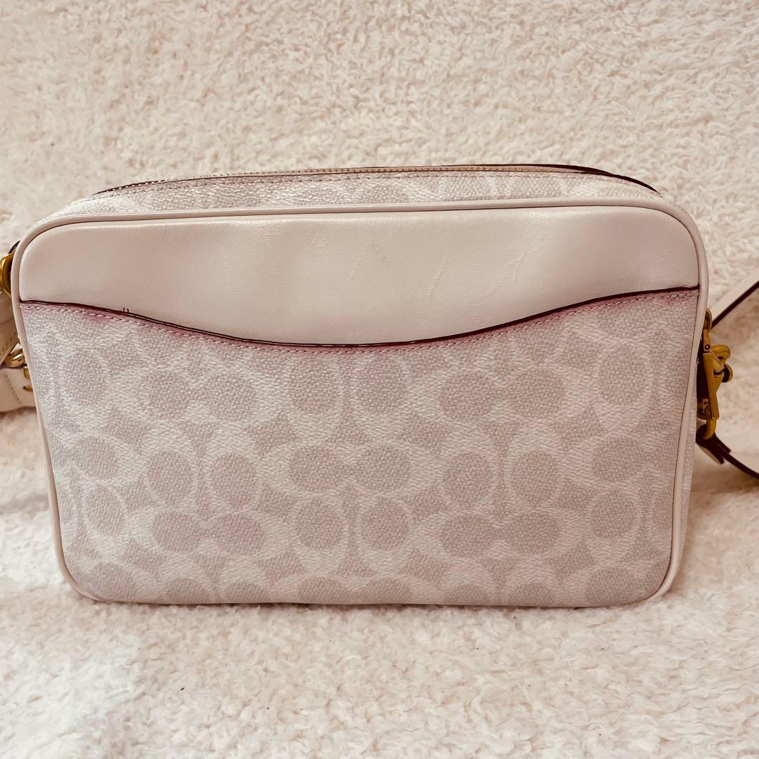 coach ショルダーバッグ カメラバッグ シグネチャー 白 斜め掛け