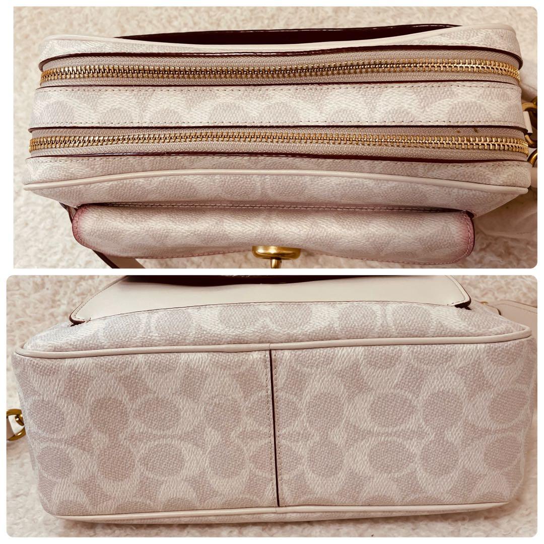coach ショルダーバッグ カメラバッグ シグネチャー 白 斜め掛け