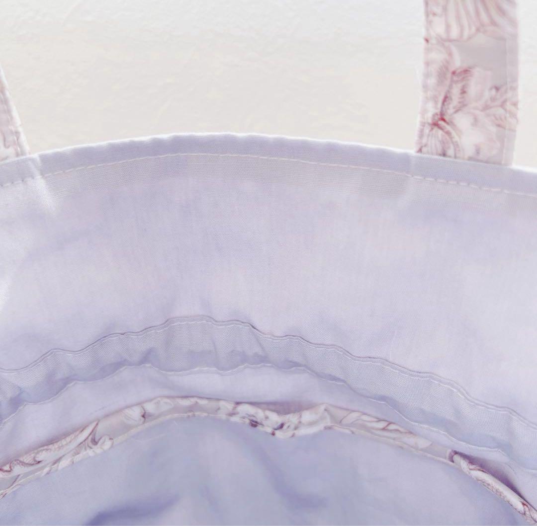 【K☆ページ】リバティ　縮小セリーヌ　リボンチャーム付き楕円底バッグ