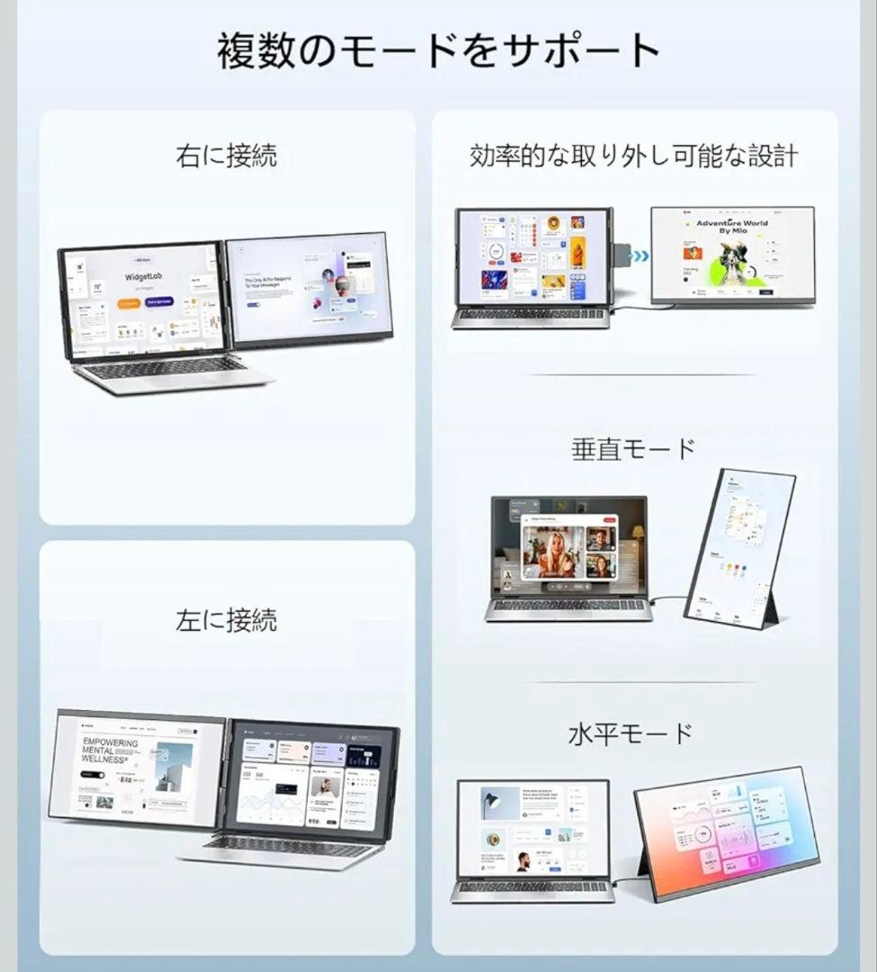 Laptomo P5 デュアルモニター 15.6インチFHD 1080P ディス