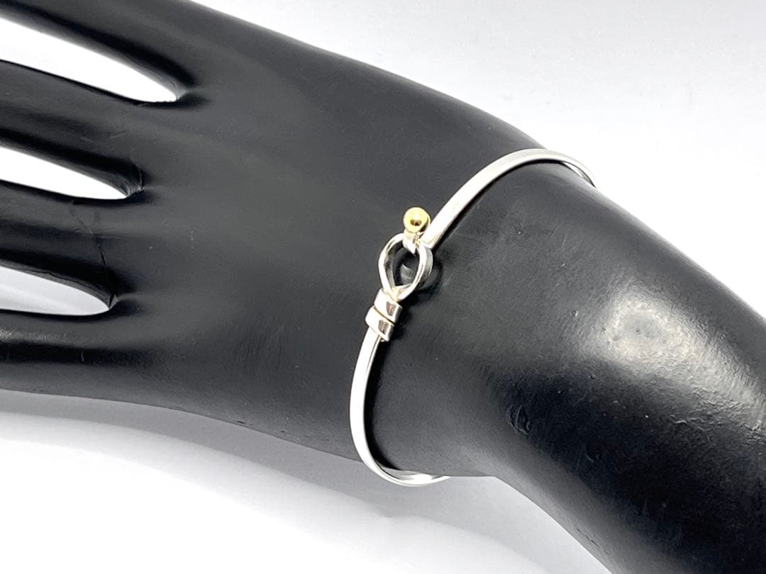 c601 ティファニー　ラブノット　フック&アイ　バングル　K18/925