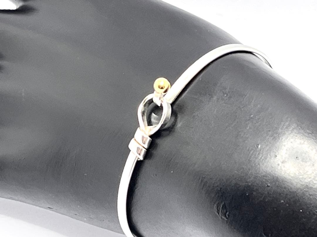 c601 ティファニー　ラブノット　フック&アイ　バングル　K18/925