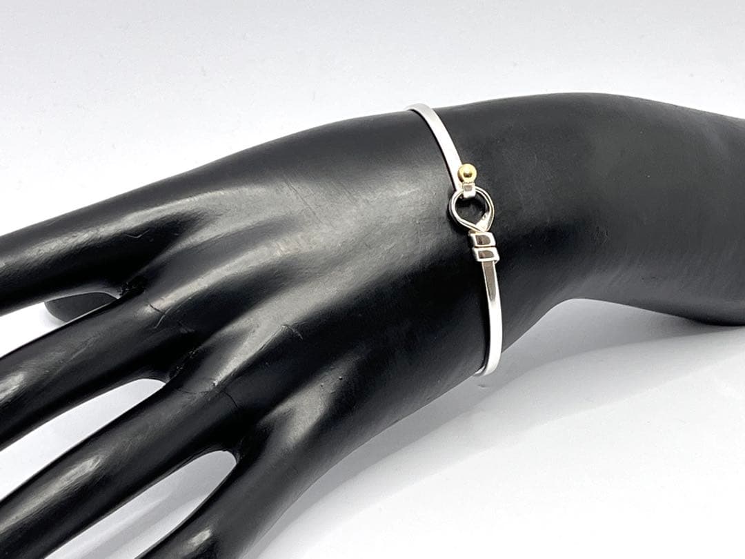 c601 ティファニー　ラブノット　フック&アイ　バングル　K18/925