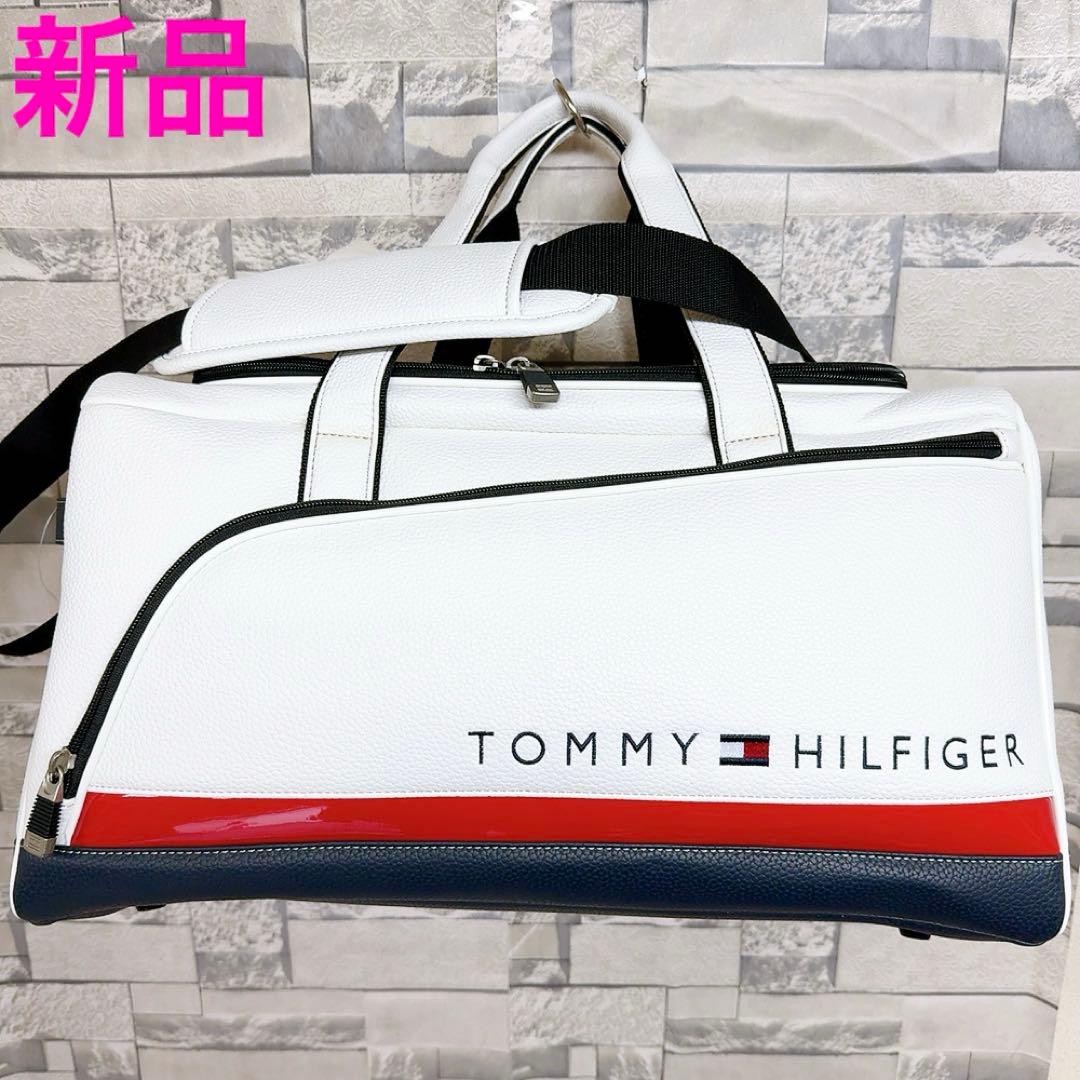 トミーヒルフィガーゴルフ 2WAY ボストンバッグ 白 トリコロール 新品